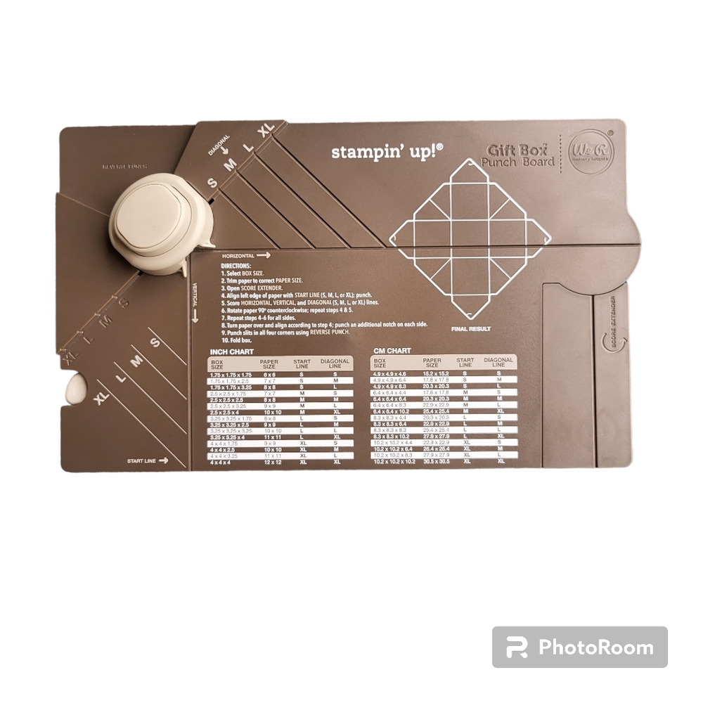 Stampin' Up! Gift Box Punch Board with scoring tool- never used